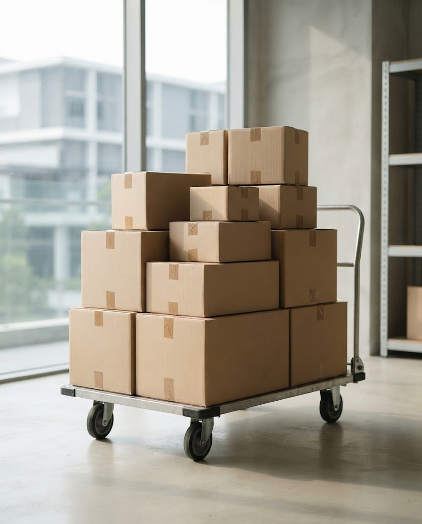 Carton boxes prepared for island-wide delivery in Singapore